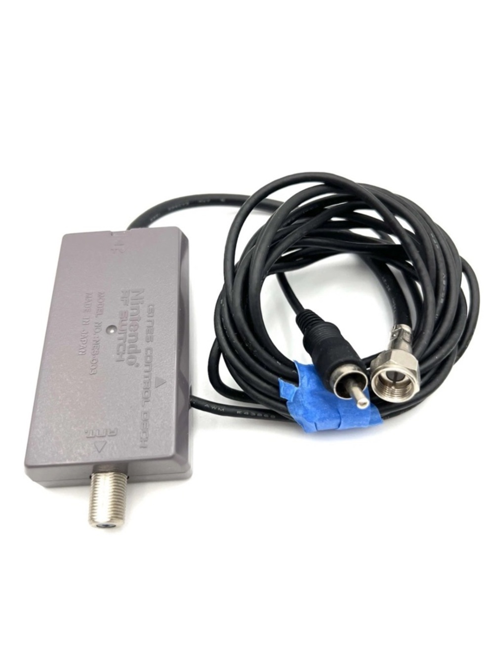 Nintendo Gray RF Modulator Cable with Coax and RCA Connectors